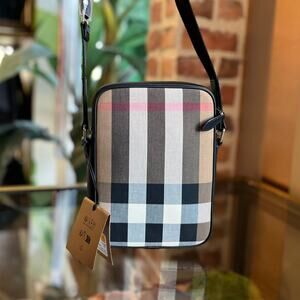 BURBERRY Paddy Super Exploded Check Canvas Vertical Camera Bag ADI1190